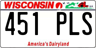 WI license plate 451PLS