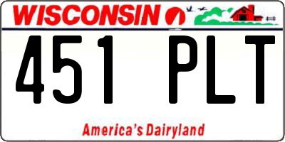 WI license plate 451PLT