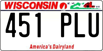 WI license plate 451PLU