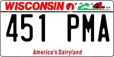 WI license plate 451PMA