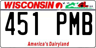 WI license plate 451PMB