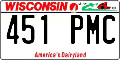 WI license plate 451PMC