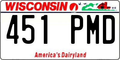 WI license plate 451PMD