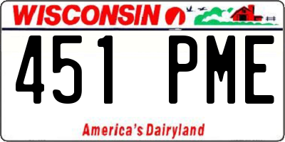 WI license plate 451PME