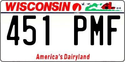 WI license plate 451PMF
