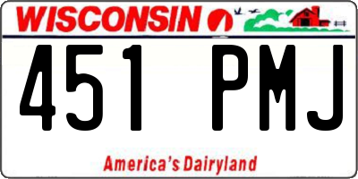 WI license plate 451PMJ
