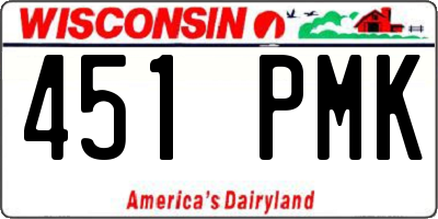 WI license plate 451PMK