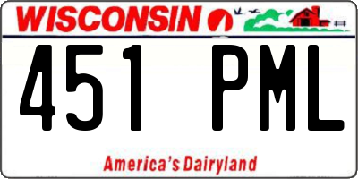 WI license plate 451PML