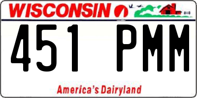 WI license plate 451PMM