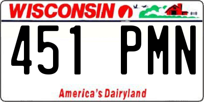 WI license plate 451PMN