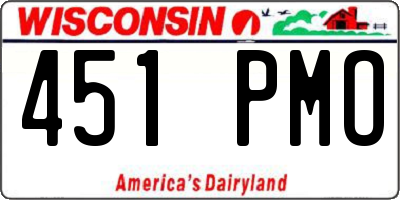 WI license plate 451PMO