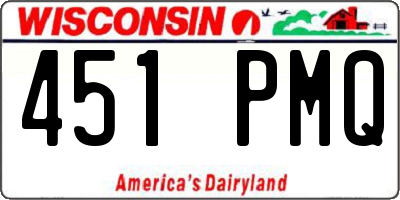 WI license plate 451PMQ