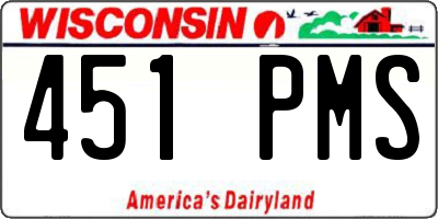 WI license plate 451PMS