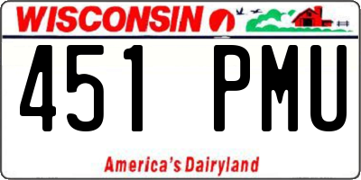 WI license plate 451PMU