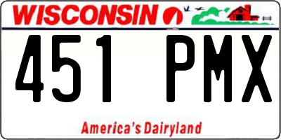 WI license plate 451PMX