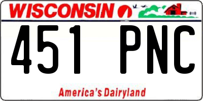WI license plate 451PNC