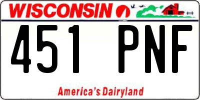 WI license plate 451PNF