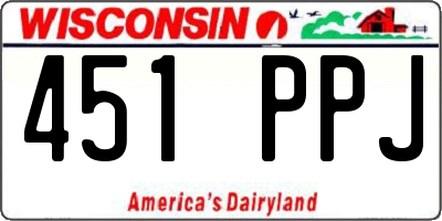 WI license plate 451PPJ
