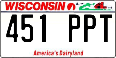 WI license plate 451PPT