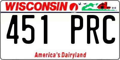 WI license plate 451PRC