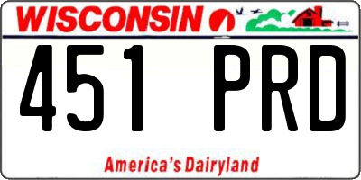 WI license plate 451PRD