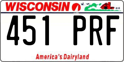 WI license plate 451PRF