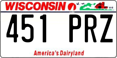 WI license plate 451PRZ