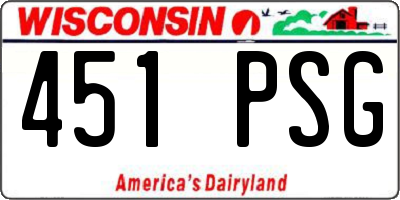 WI license plate 451PSG