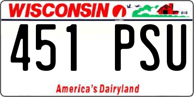 WI license plate 451PSU