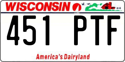 WI license plate 451PTF