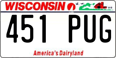WI license plate 451PUG
