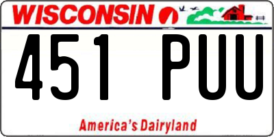 WI license plate 451PUU
