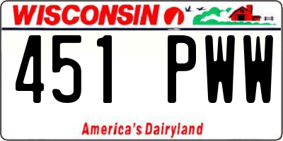 WI license plate 451PWW