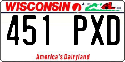 WI license plate 451PXD