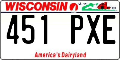 WI license plate 451PXE
