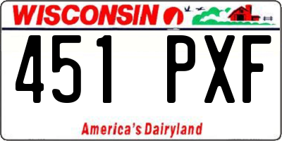 WI license plate 451PXF