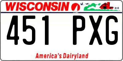 WI license plate 451PXG