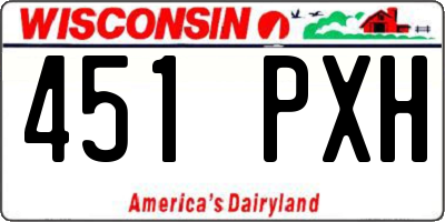 WI license plate 451PXH