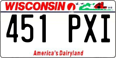 WI license plate 451PXI