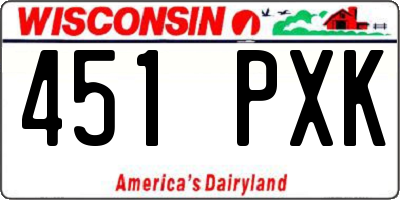WI license plate 451PXK
