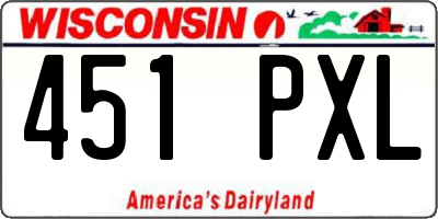 WI license plate 451PXL
