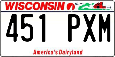 WI license plate 451PXM