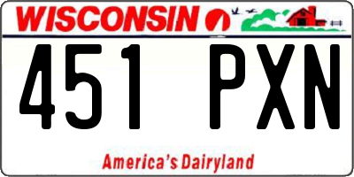 WI license plate 451PXN