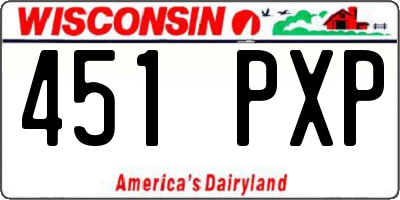 WI license plate 451PXP