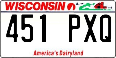 WI license plate 451PXQ
