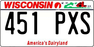 WI license plate 451PXS