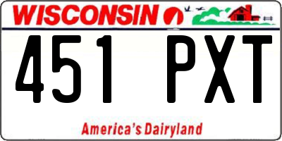 WI license plate 451PXT
