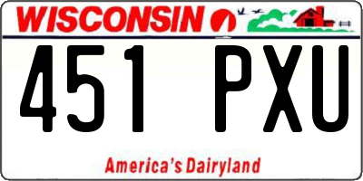 WI license plate 451PXU