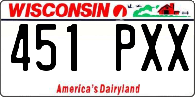 WI license plate 451PXX