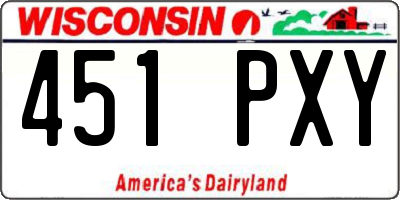 WI license plate 451PXY